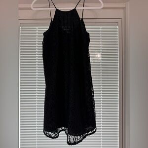 Zara Black Backless Lace Dress